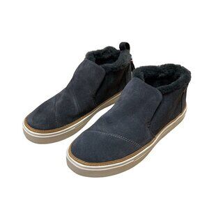 TOMS Women's Size 7.5 Paxton Sneaker Suede Slip on Shoe Plush Lined w. Tassel